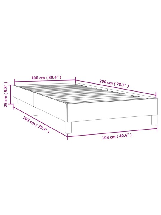 Rám postele šedá 100 x 200 cm umělá kůže