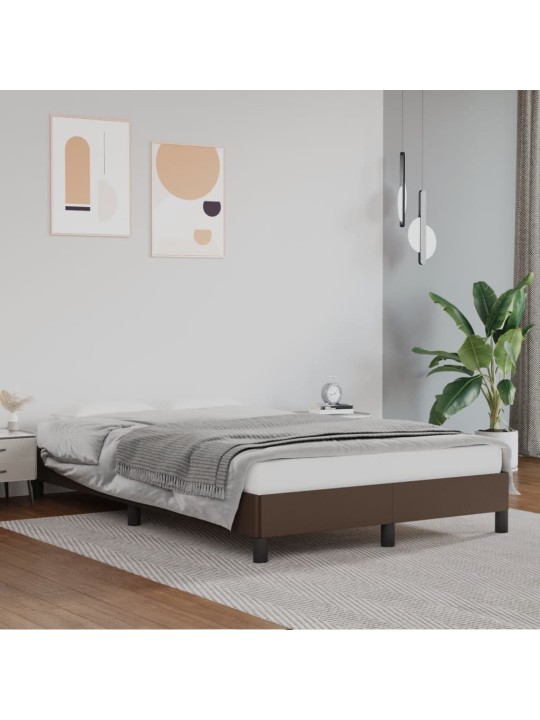 Rám postele hnědý 120 x 200 cm umělá kůže