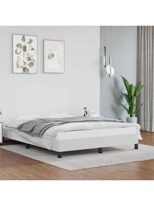 Rám postele bílá 140 x 190 cm umělá kůže