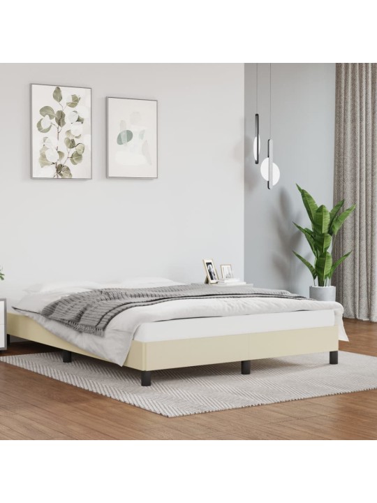 Rám postele krémová 140 x 190 cm umělá kůže