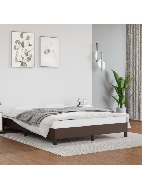 Rám postele hnědá 140 x 200 cm umělá kůže