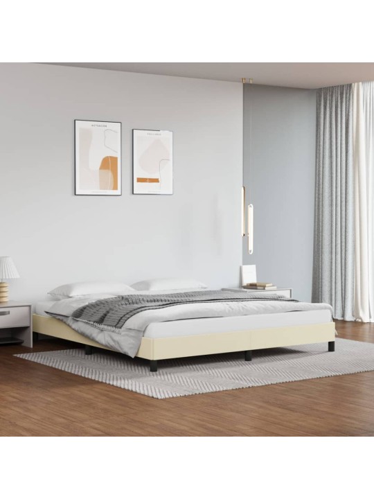 Rám postele krémový 160x200 cm umělá kůže