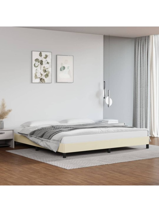 Rám postele krémová 200 x 200 cm umělá kůže