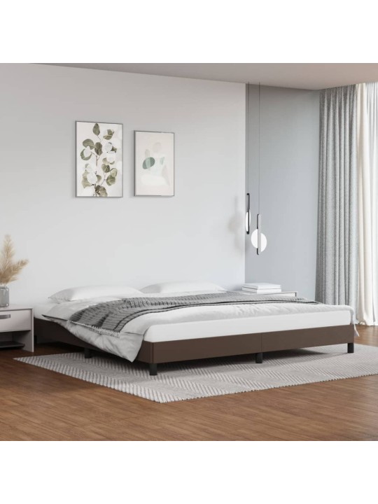 Rám postele hnědá 200 x 200 cm umělá kůže