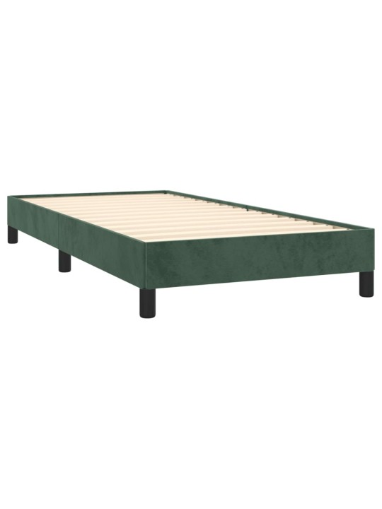 Rám postele bez matrace tmavě zelená 90 x 200 cm samet