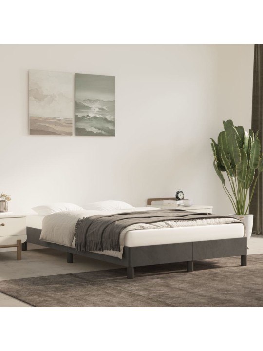 Rám postele bez matrace tmavě šedá 120 x 200 cm samet