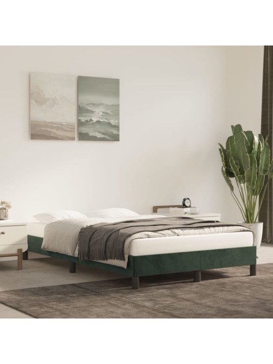 Rám postele bez matrace tmavě zelená 120 x 200 cm samet
