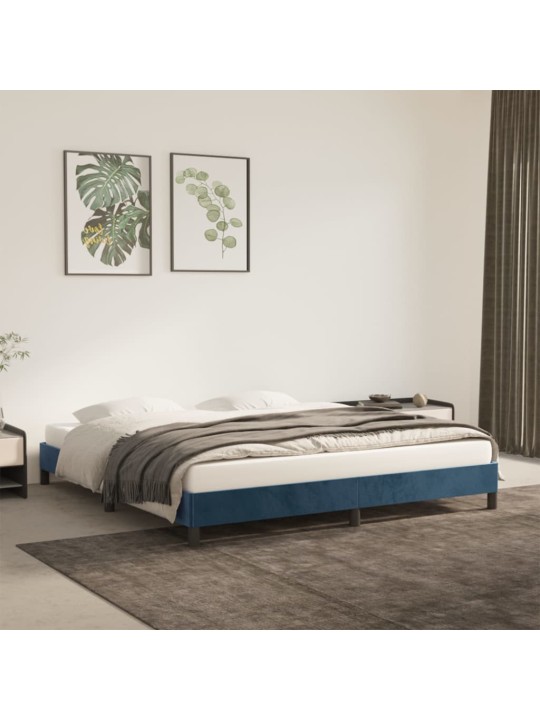 Rám postele bez matrace tmavě modrý 180x200 cm samet