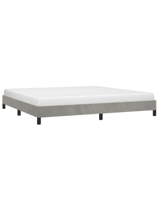 Rám postele bez matrace světle šedý 200 x 200 cm samet