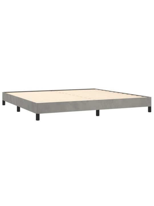 Rám postele bez matrace světle šedý 200 x 200 cm samet