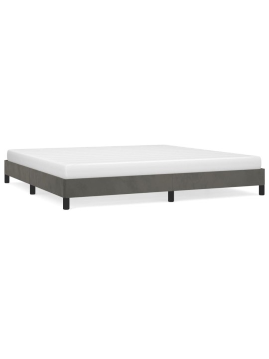 Rám postele bez matrace tmavě šedý 200 x 200 cm samet