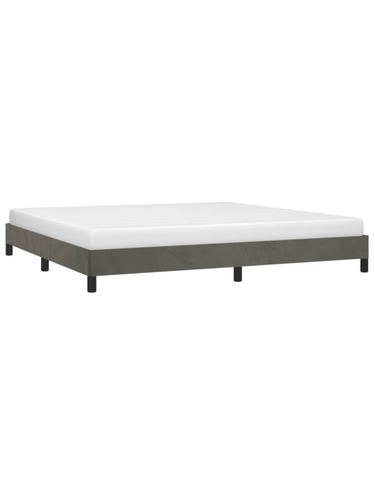 Rám postele bez matrace tmavě šedý 200 x 200 cm samet