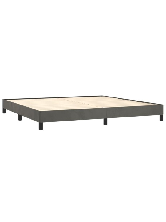 Rám postele bez matrace tmavě šedý 200 x 200 cm samet