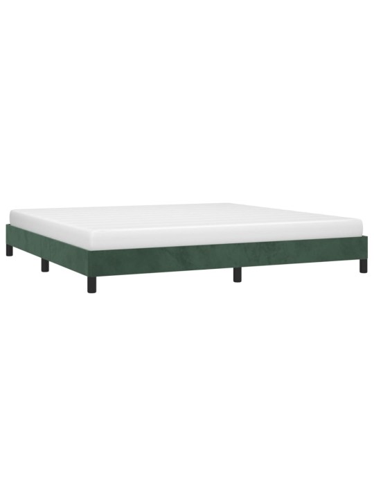 Rám postele bez matrace tmavě zelená 200 x 200 cm samet
