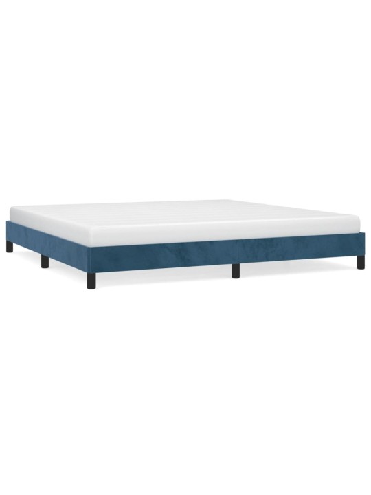 Rám postele bez matrace tmavě modrý 200x200 cm samet