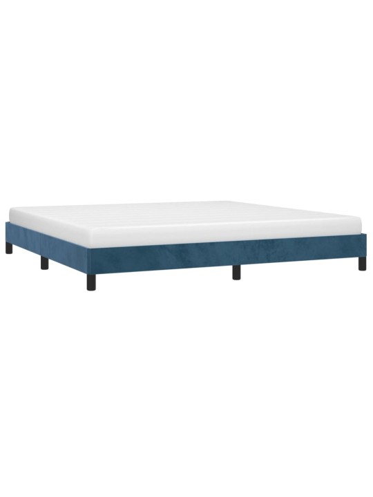 Rám postele bez matrace tmavě modrý 200x200 cm samet