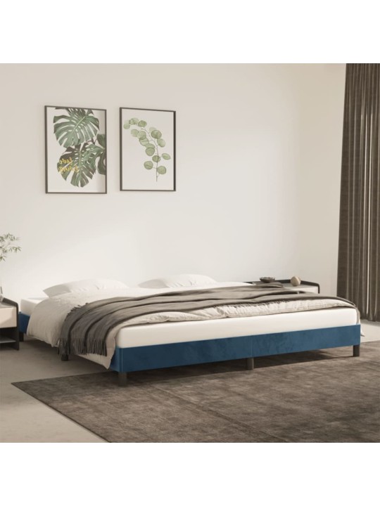 Rám postele bez matrace tmavě modrý 200x200 cm samet