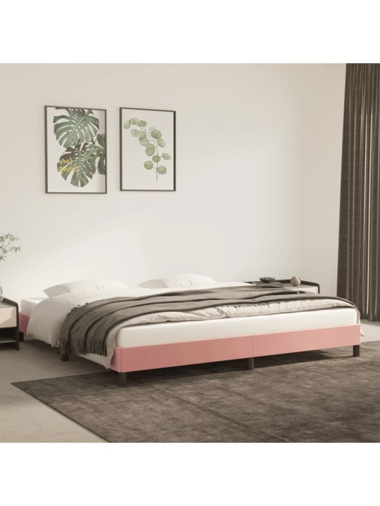 Rám postele růžový 200 x 200 cm samet