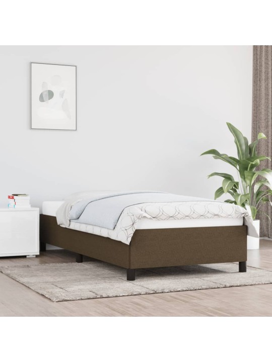 Rám postele bez matrace tmavě hnědá 80 x 200 cm textil