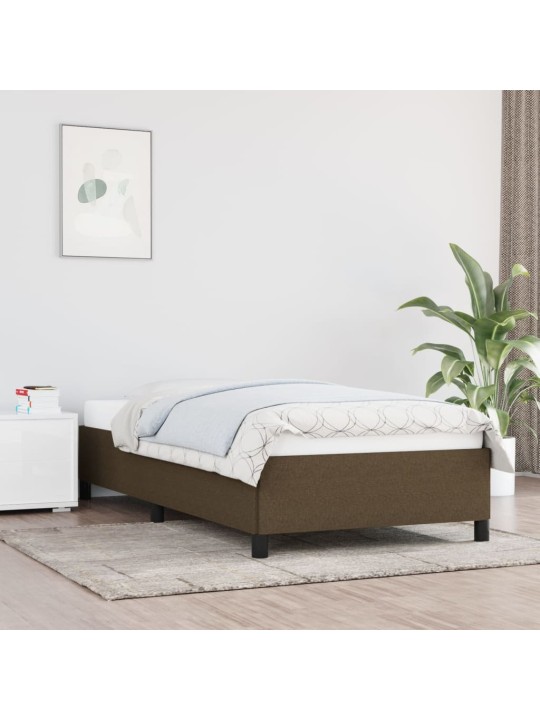 Rám postele bez matrace tmavě hnědá 90 x 190 cm textil