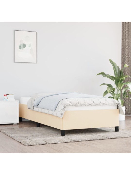 Rám postele bez matrací krémově 90x190 cm textil