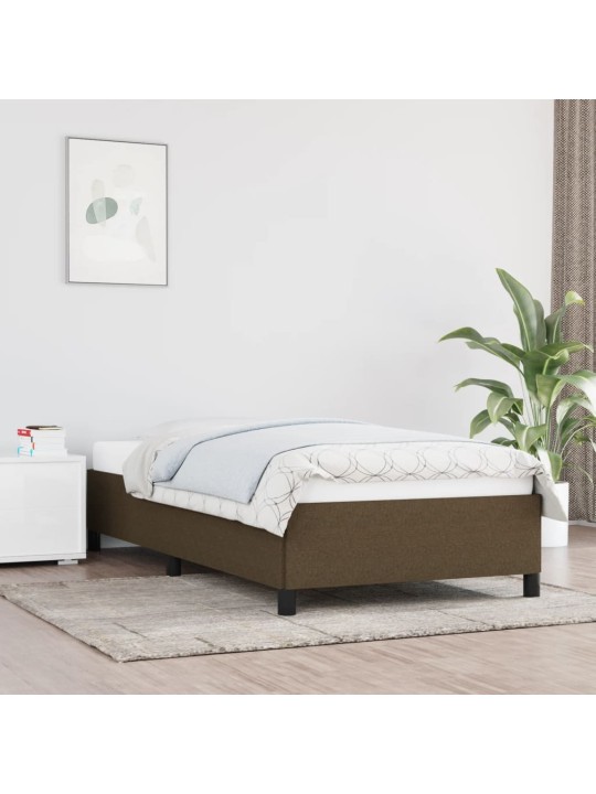 Rám postele bez matrace tmavě hnědý 90 x 200 cm textil