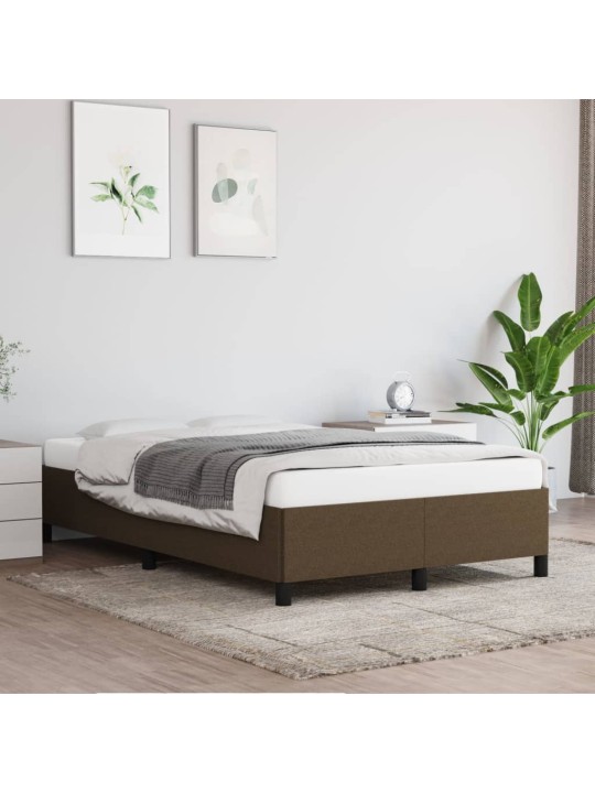 Rám postele bez matrace tmavě hnědá 120 x 200 cm textil