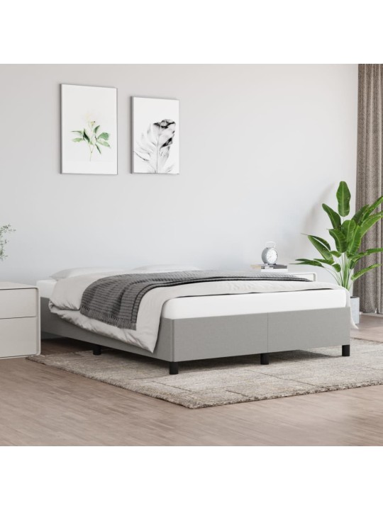 Rám postele bez matrace světle šedý 140 x 190 cm textil