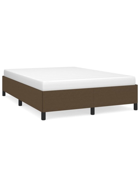 Rám postele bez matrace tmavě hnědý 140 x 190 cm textil