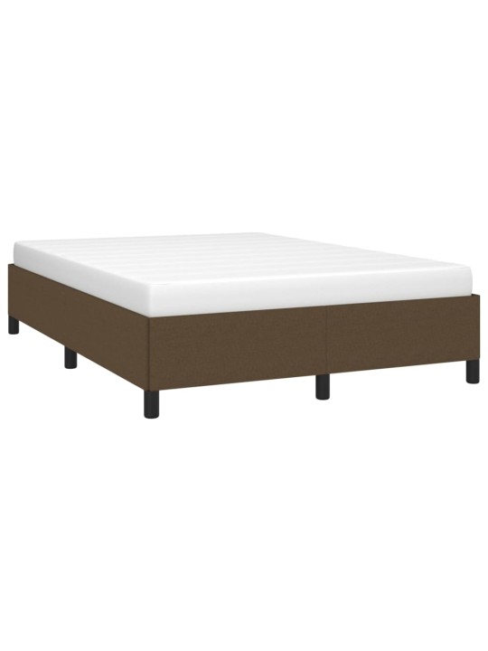 Rám postele bez matrace tmavě hnědý 140 x 190 cm textil