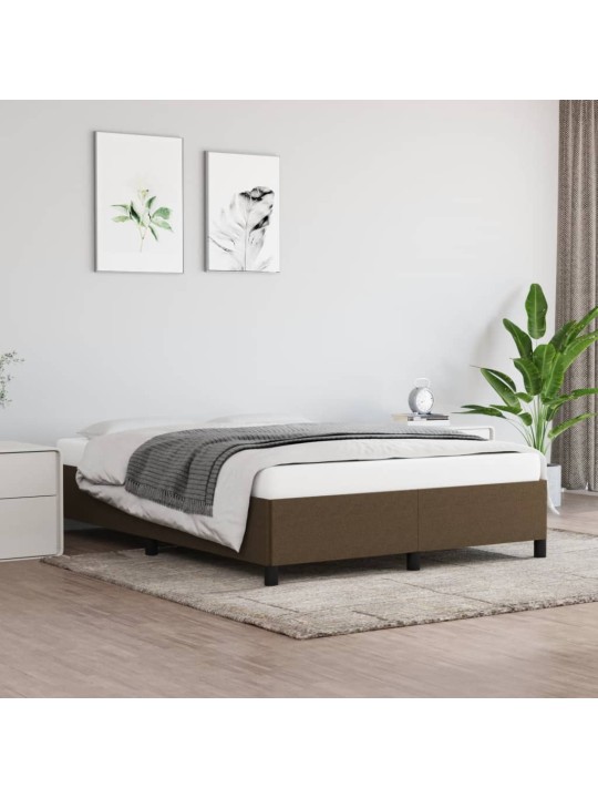 Rám postele bez matrace tmavě hnědý 140 x 200 cm textil