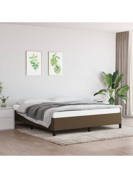 Rám postele bez matrace tmavě hnědý 160 x 200 cm textil