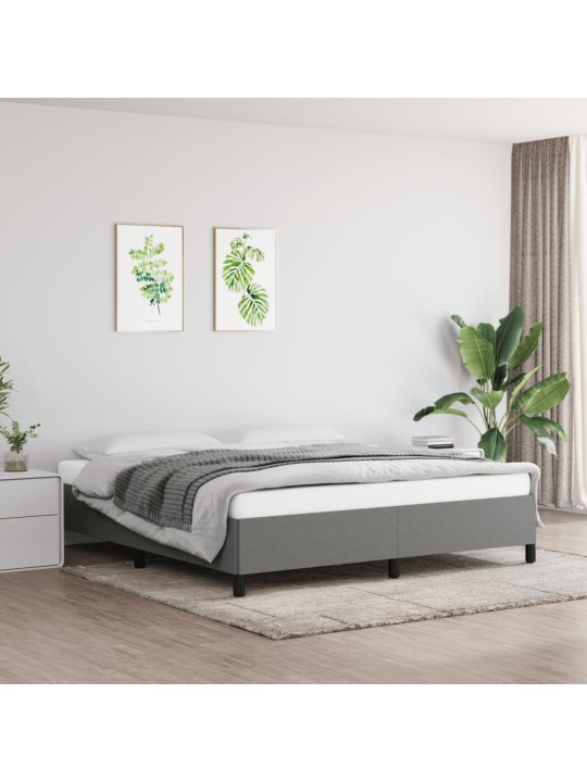 Rám postele bez matrace tmavě šedý 180 x 200 cm textil