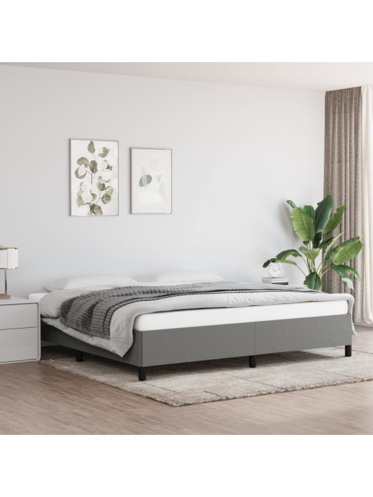 Rám postele bez matrace tmavě šedý 200 x 200 cm textil