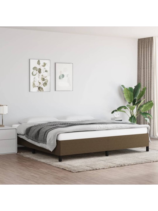 Rám postele bez matrace tmavě hnědý 200 x 200 cm textil