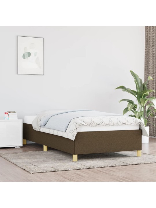 Rám postele bez matrace tmavě hnědý 90 x 200 cm textil