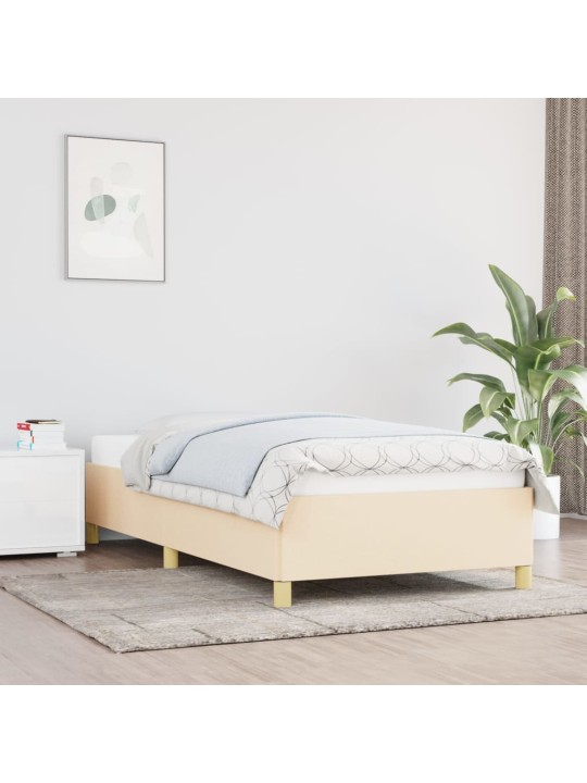 Rám postele bez matrací krémově 90x200 cm textil