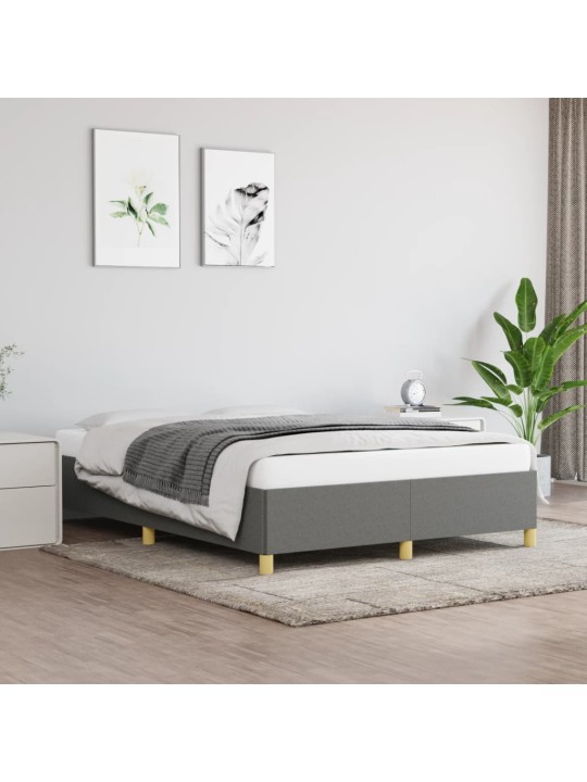 Rám postele bez matrace tmavě šedý 140 x 190 cm textil