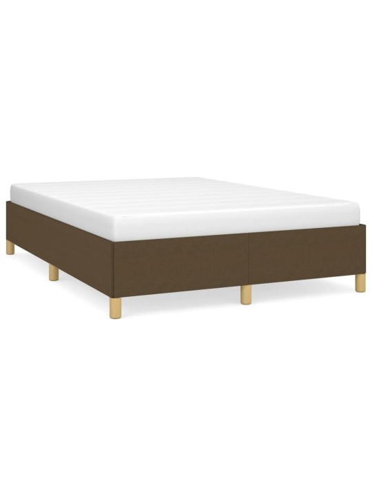 Rám postele bez matrace tmavě hnědý 140 x 190 cm textil