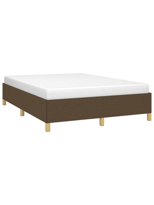 Rám postele bez matrace tmavě hnědý 140 x 190 cm textil