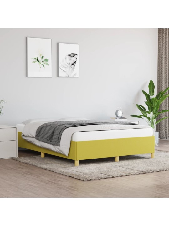 Rám postele bez matrace zelený 140 x 190 cm textil