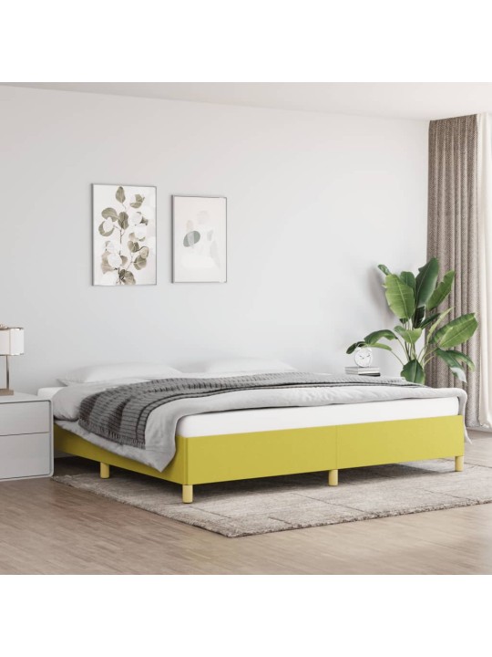 Rám postele bez matrace zelený 200 x 200 cm textil