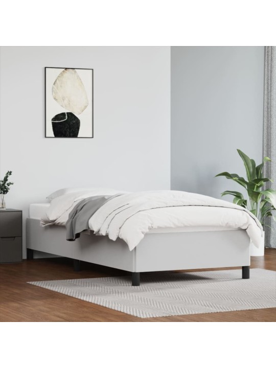 Rám postele bílý 90 x 200 cm umělá kůže