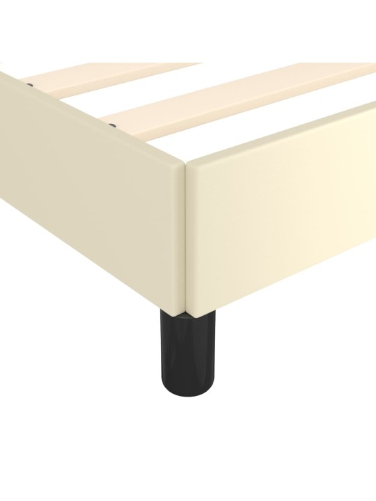 Rám postele krémová 100 x 200 cm umělá kůže
