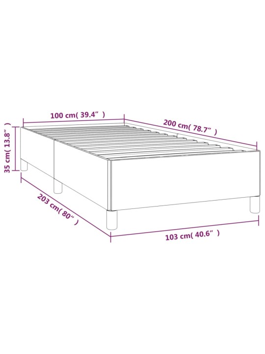 Rám postele šedá 100 x 200 cm umělá kůže