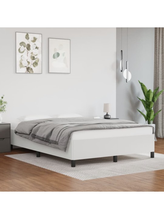 Rám postele bílá 140 x 190 cm umělá kůže