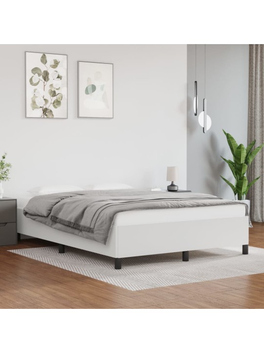 Rám postele bílá 140 x 200 cm umělá kůže