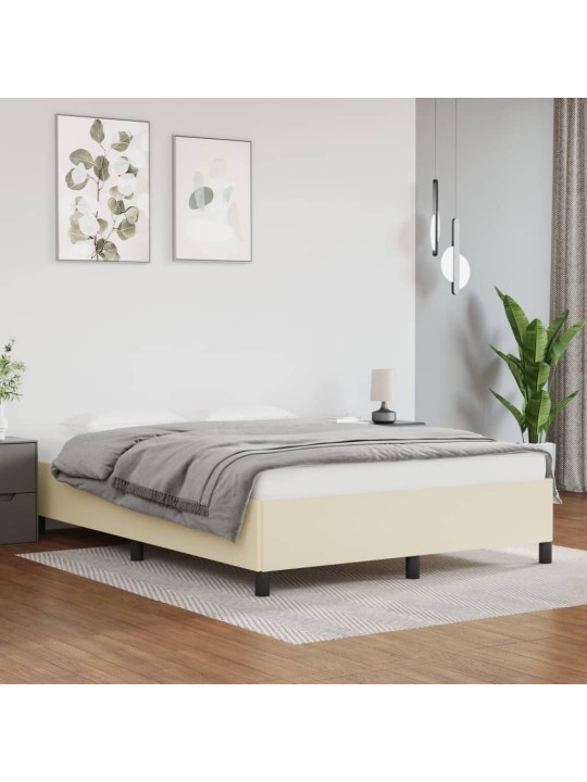 Rám postele krémový 140x200 cm umělá kůže