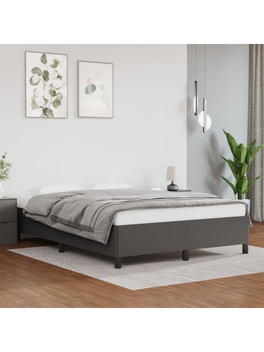 Rám postele šedá 140 x 200 cm umělá kůže