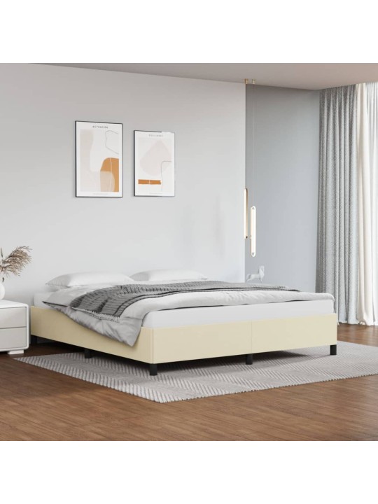 Rám postele krémový 160x200 cm umělá kůže